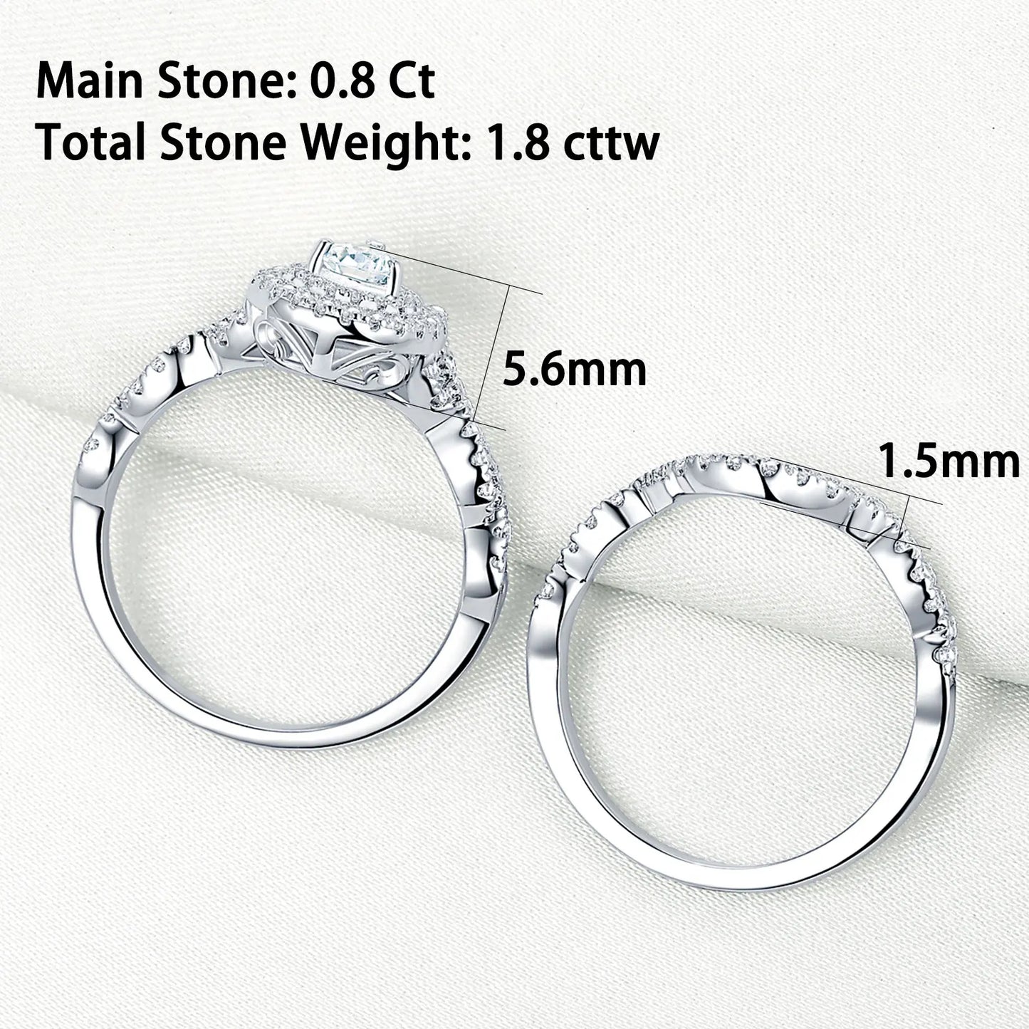 Newshe Infinity Engagement Ring Wedding Band for Women 925 Sterling Silver Bridal Rings Set Halo Pear Cut AAAAA Cubic Zircon - Uknowucme