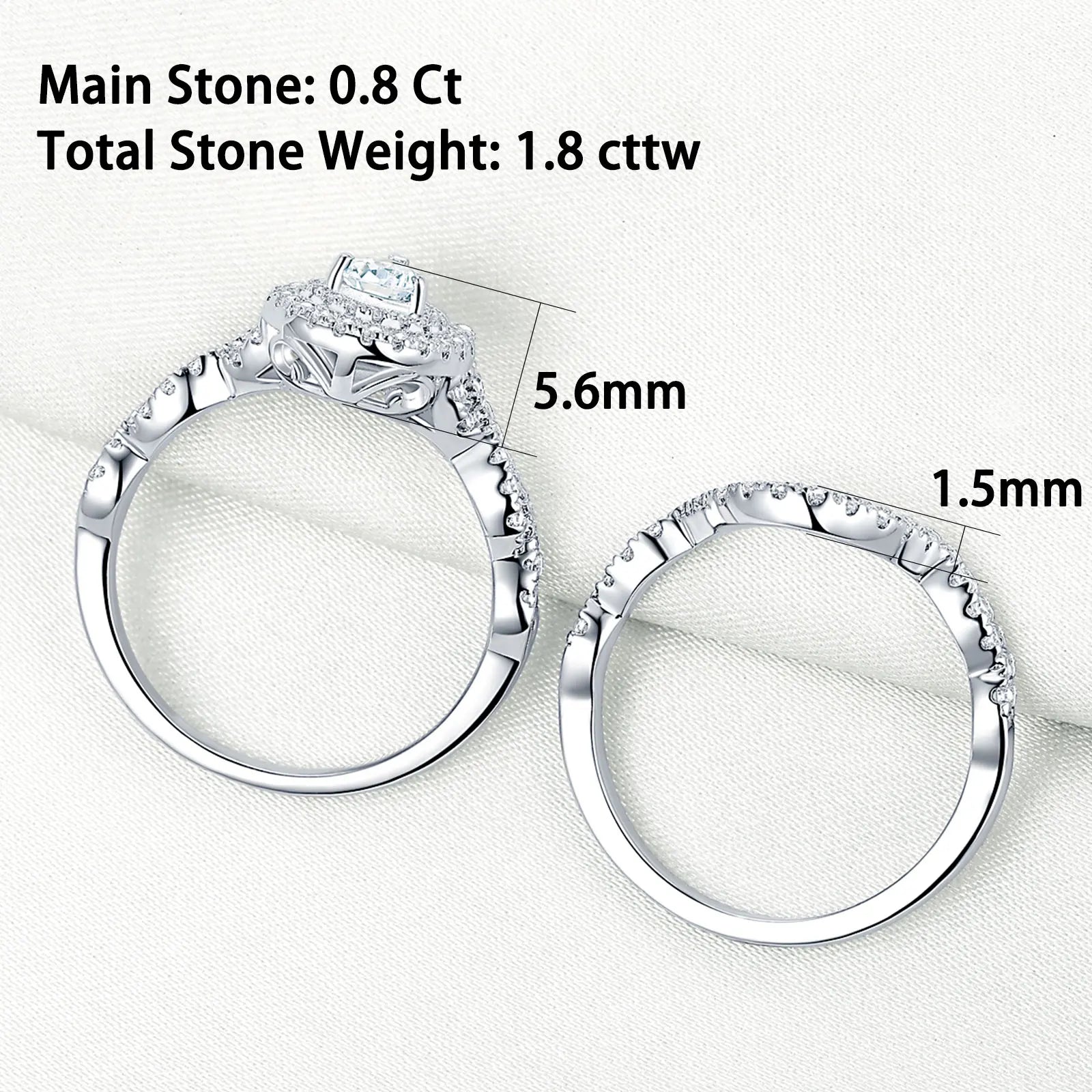 Newshe Infinity Engagement Ring Wedding Band for Women 925 Sterling Silver Bridal Rings Set Halo Pear Cut AAAAA Cubic Zircon - Uknowucme