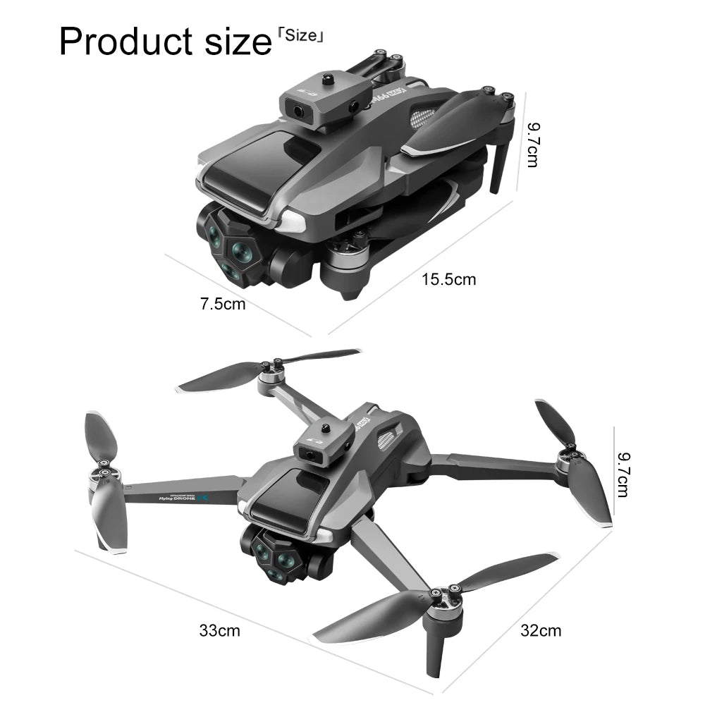 2025 New Drone with 4K Dual Camera Professional Video Drone Quadcopter 360 Intelligent Obstacle Avoidance for Gift Drone - Uknowucme