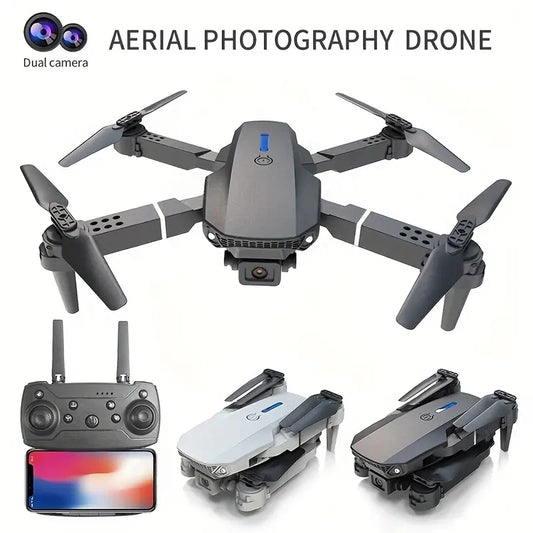 E88 Drone Toy, Dual Camera, One Key Takeoff Remote Control Men'S Gift Indoor and Outdoor, Halloween/Christmas/New Year Gift - Uknowucme