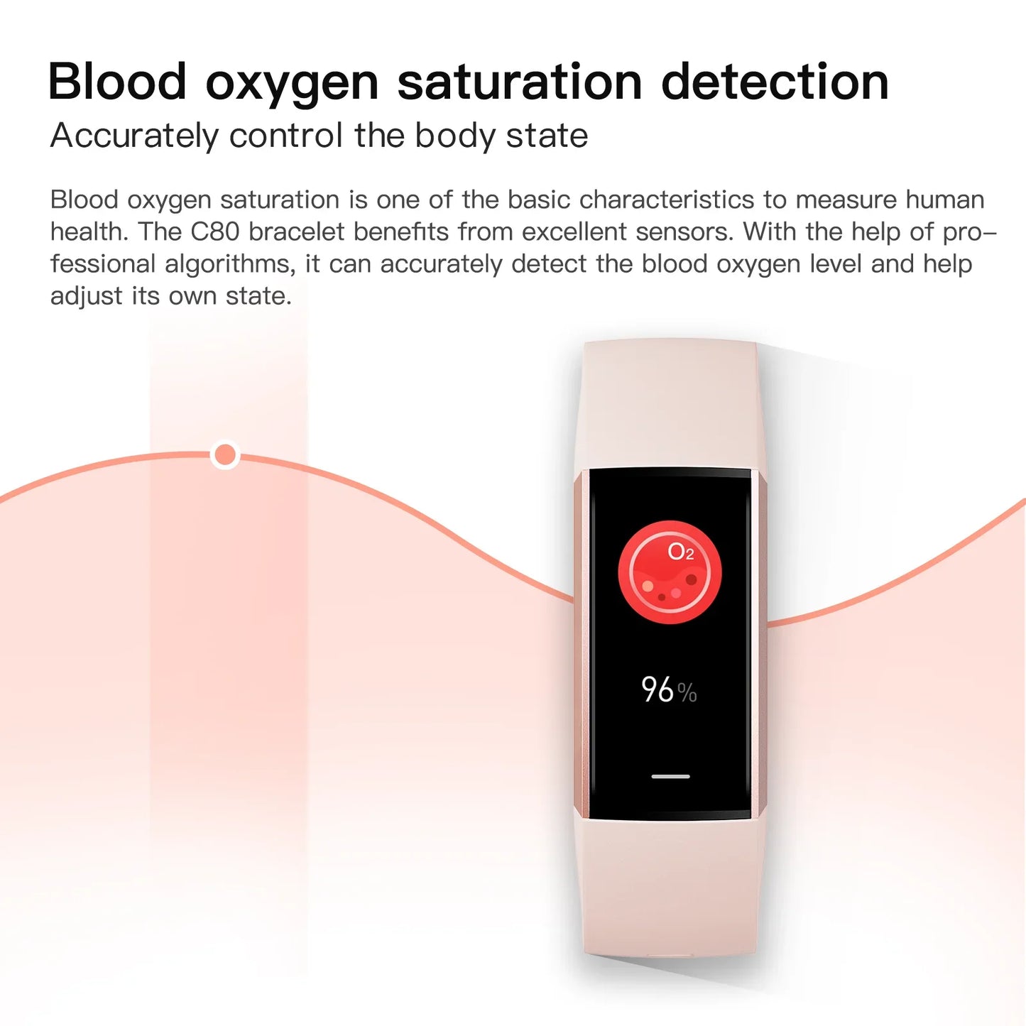 New C80 Smartwatch Support Multiple Language Motion Monitoring Ultra Long Battery Life IP67 Waterproof Health Monitoring Watch