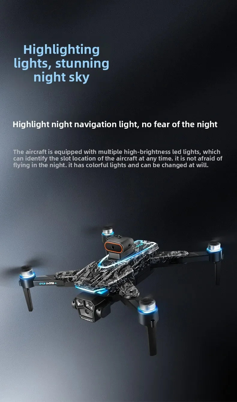 Aircraft Foreign Trade New D13 Drone with 5.6-inch Screen Control Brushless Quadcopter Obstacle Avoidance Remote-controlled - Uknowucme