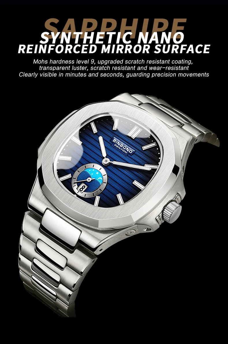 BINBOND Luxury Men Wristwatch Business Waterproof Luminous Date Man Watch Stainless Steel Men's Quartz Watches Relogio Masculino - Uknowucme