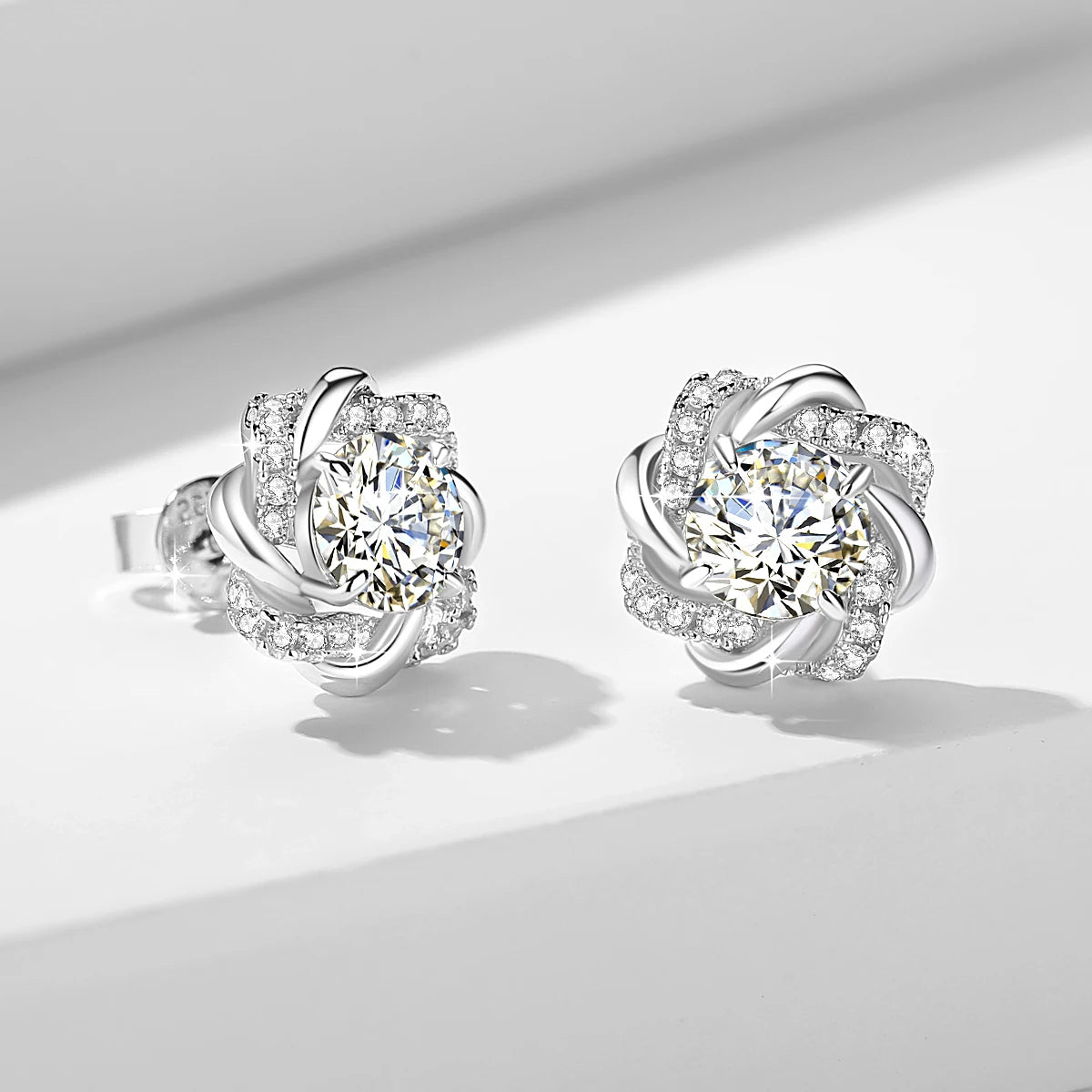 Moissanite Earrings With Certificate 2 Carat Rose Gold Luxury Jewelry For Woman Star Of David Design Trend Gift Female Mossanite - Uknowucme