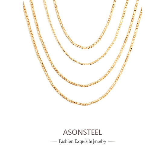 ASONSTEEL 1 Piece Rope Cuban Link Chain Stainless Steel Necklace 45cm/50cm/55cm/60cm Gold Color Jewelry For Women Men Trending - Uknowucme