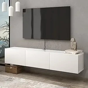 Atelier Mobili TV Stands for Living Room, TV Stand up to 75 inch TV, Floating TV Stand Wall Mounted, Floating Entertainment Cent