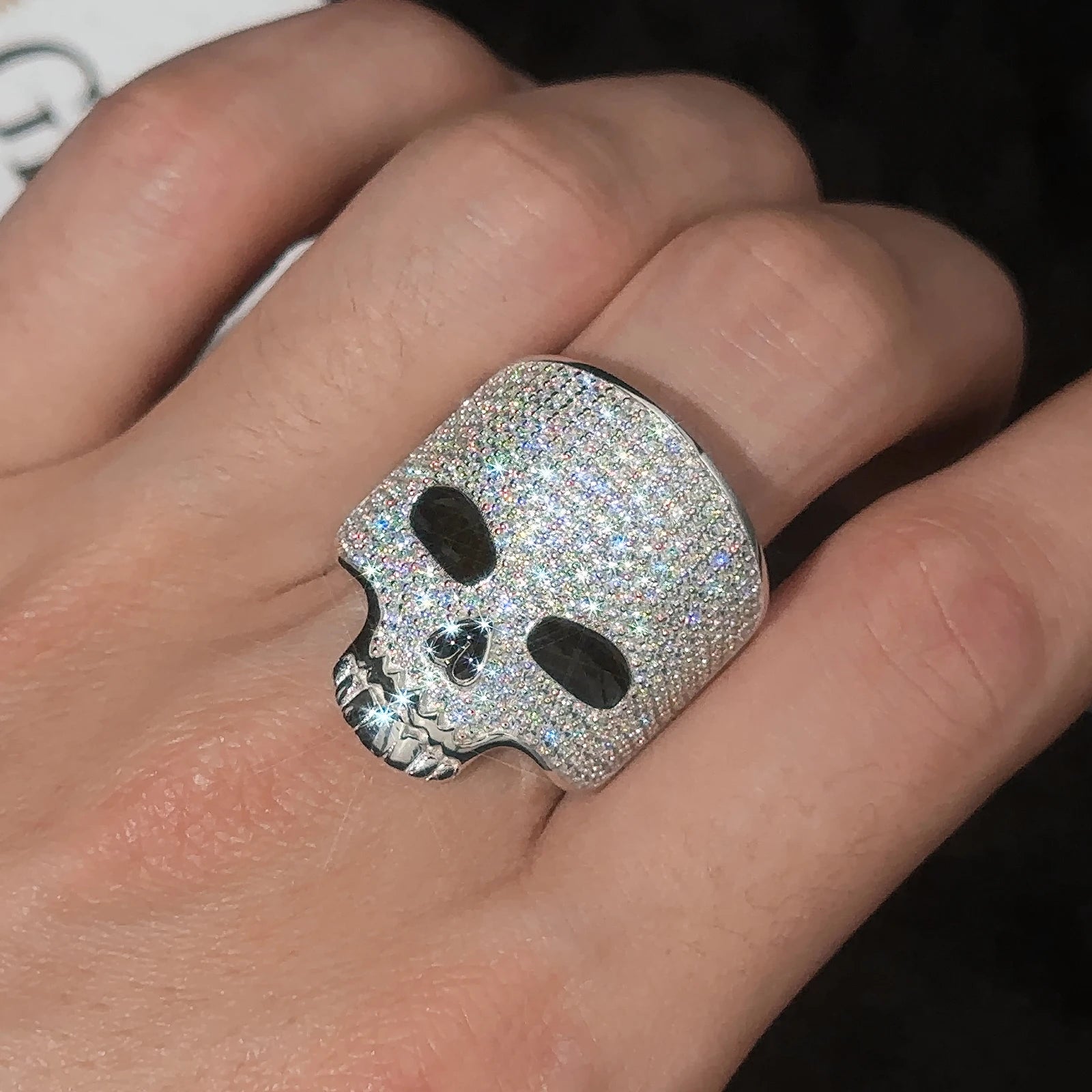 TUHE Unisex Custom letter Ring 925 Silver Skeleton Moissanite Iced Out Hip Hop Rings For Men Hip Hop Jewelry Gifts - Uknowucme