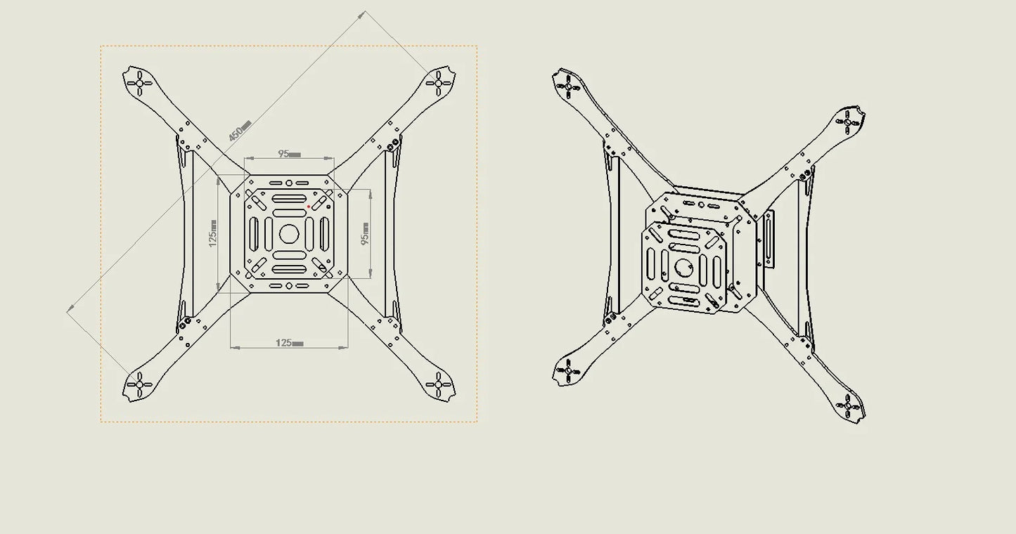 DroneHub Open Source New Smart Drone Frame 450MM Pixhawk Ardupilot Quadrotor Rack RC Multicopter Multi-Rotor With Landing Gear - Uknowucme