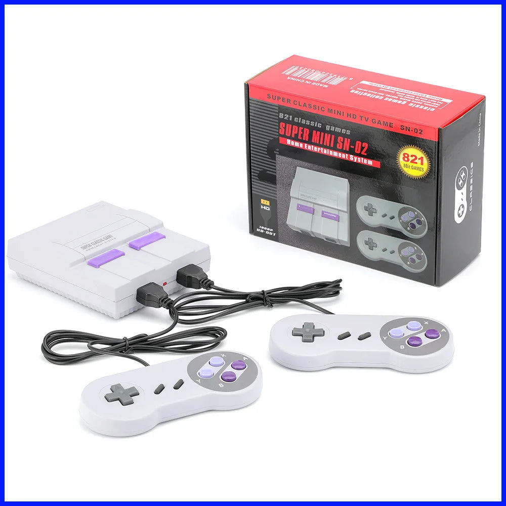 2023 Super HD Output For SNES Retro Classic Handheld Video Game Player TV Mini Game Console Built-in 21 Games with Dual Gamepad