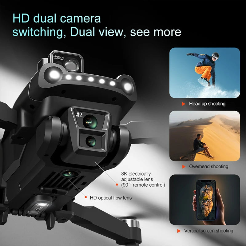 Drone 8K V198 Profesional HD Camera For Xiaomi ESC Brushless Obstacle Avoidance Aerial Optical Foldable Quadcopter Mini Drone - Uknowucme