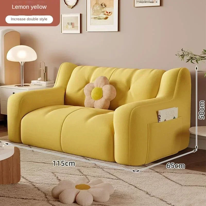 Luxury Home Fabric Living Room Curved Bean Bag Sofa Lazy Casual Balcony Floor Lounge Salas Muebles Children's Sofa