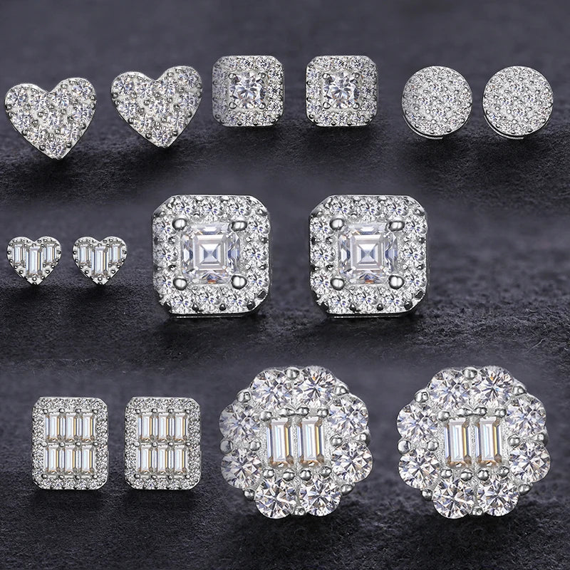 Classic Round 2CT Moissanite Earring For Women Jewelry Sterling Silver 925 Fashion Hip Hop Earrings Engagement Gift - Uknowucme