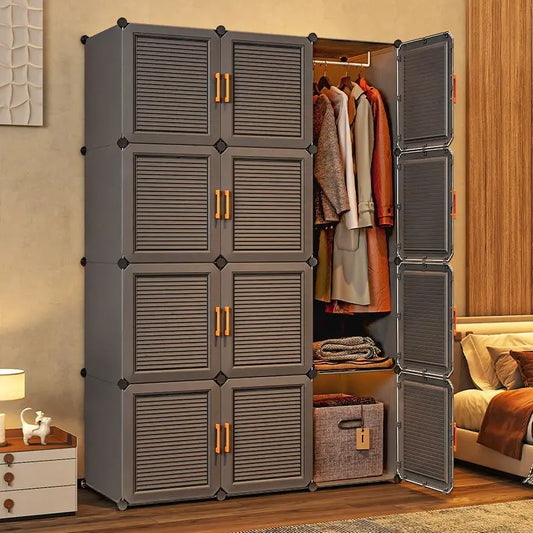 Simplicity Household Wardrobe Bedroom Furniture Clothing Organizer Rack Assemble Storage Cabinets Dustproof Collapsible Locker - Uknowucme