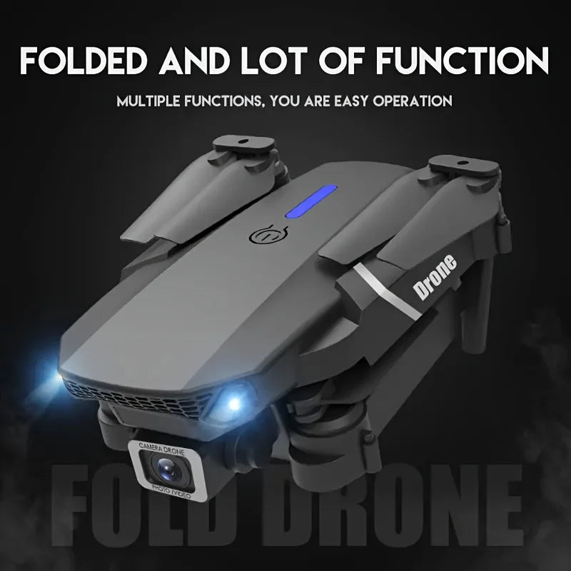 E88 Drone with Dual 4K HD Cameras,  Wi-Fi, USB Charging, 1181.1inch Max Altitude, 3m/s Speed, One-Click Return,  No GPS，4k drone