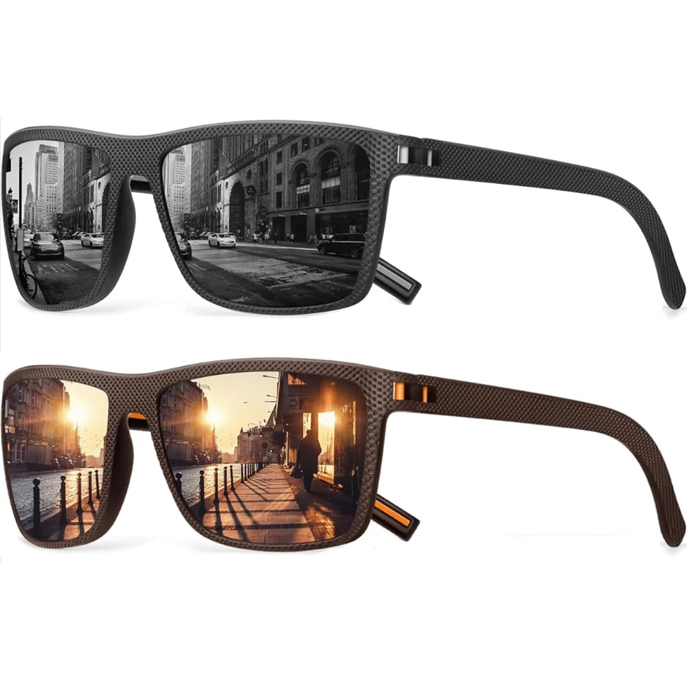 2Pack Sunglasses Men Polarized Sun glasses for Womens Trendy Retro Mirror Lens for Driving Fishing UV400 Protection - Uknowucme