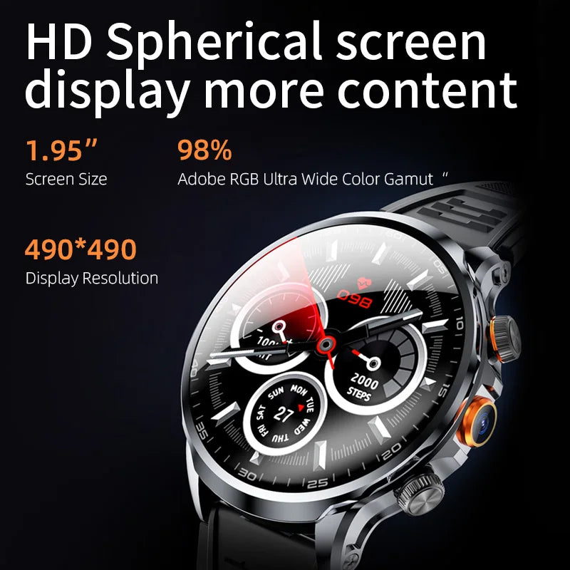 2025 NEW Smart Watch 4G Android 1.95 inch IPS 360*360 Screen With 200W Camera GPS WIFI 32GB ROM Smartwatch With 1100Mah Battery - Uknowucme