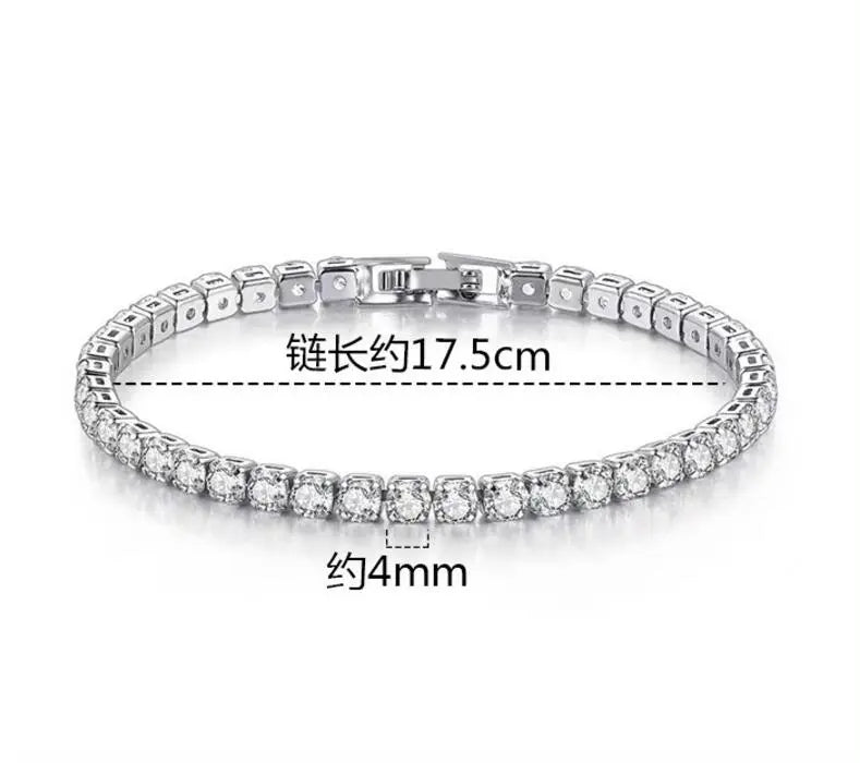 2-6.5mm Real Moissanite Tennis Bracelet for Women Platinum Plated 100% 925 Sterling Silver Wedding Jewelry - Uknowucme