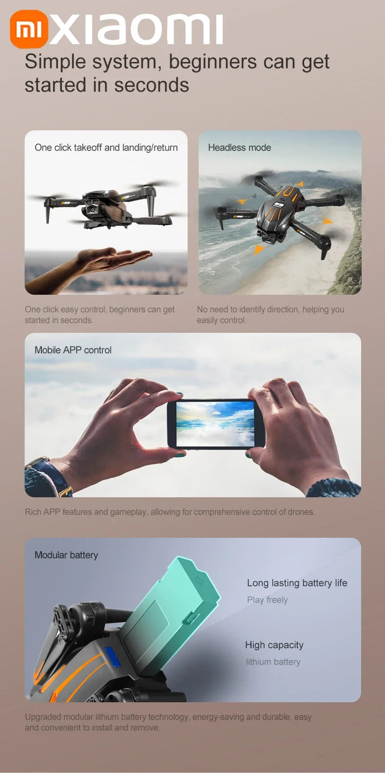 Xiaomi D88 Drone 8K Aerial HD Dual Camera Photography Intelligent Obstacle Avoidance Brushless Power 5G WIFI GPS Return VR Drone