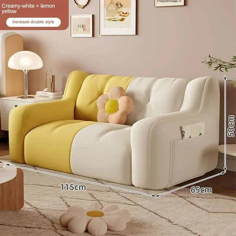 Luxury Home Fabric Living Room Curved Bean Bag Sofa Lazy Casual Balcony Floor Lounge Salas Muebles Children's Sofa