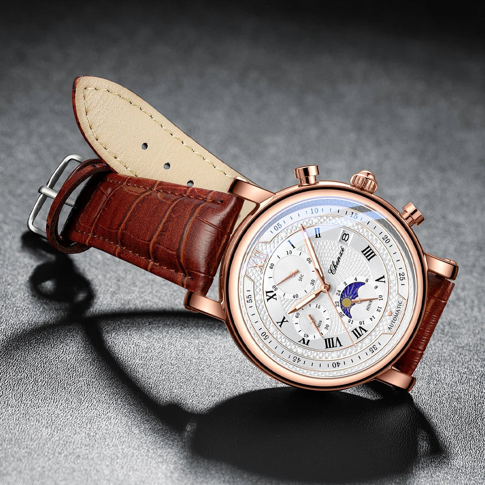 CHENXI Men Quartz Watch Luxury Sports Waterproof Chronograph Luminous Date Men’s Wrist Watch Business Leather Watches Clock - Uknowucme