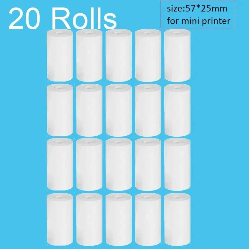 57*25mm Thermal Paper 30 Rolls White Children Camera Instant Print Kids Camera Printing Paper Replacement Accessories Parts - Uknowucme