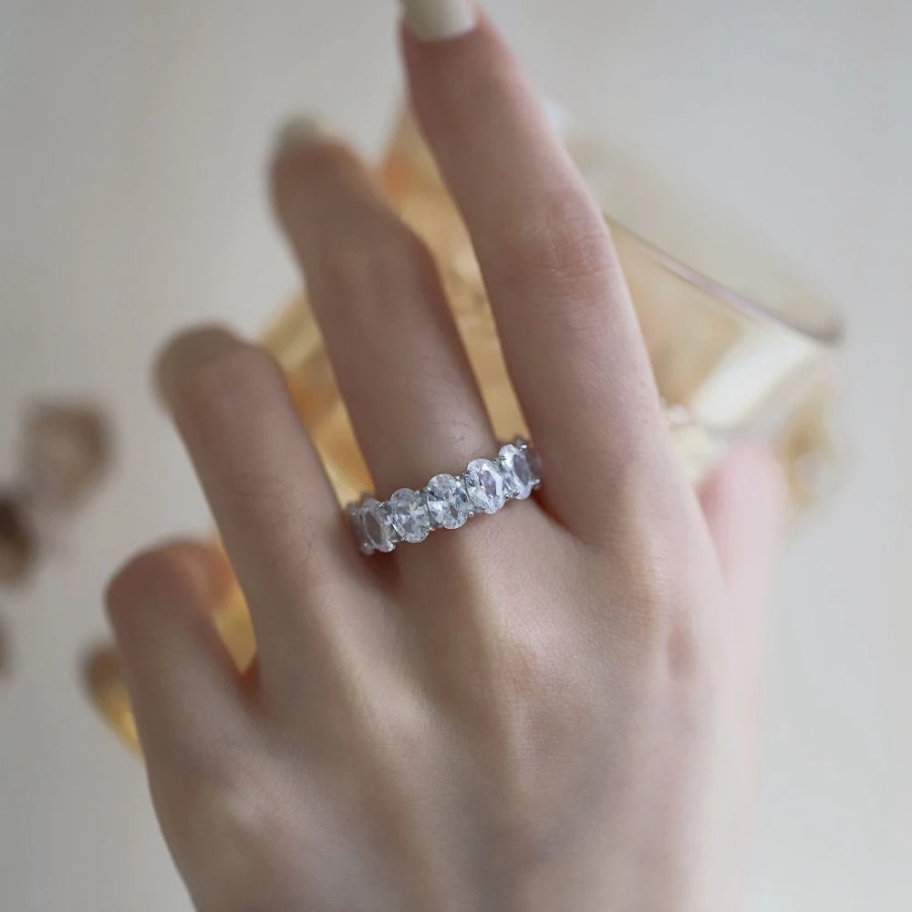 Wong Rain 100% 925 Sterling Silver Oval Heart Round Emerald Cut Lab Sapphire Gemstone Jewelry Wedding Band Row Ring Wholesale - Uknowucme