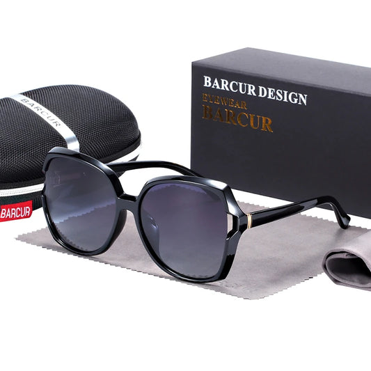 BARCUR Brand Oversize TR90 Sunglasses Women Polarized Sunglasses Ladies Shades With Gradient Lens UV400 Protection - Uknowucme