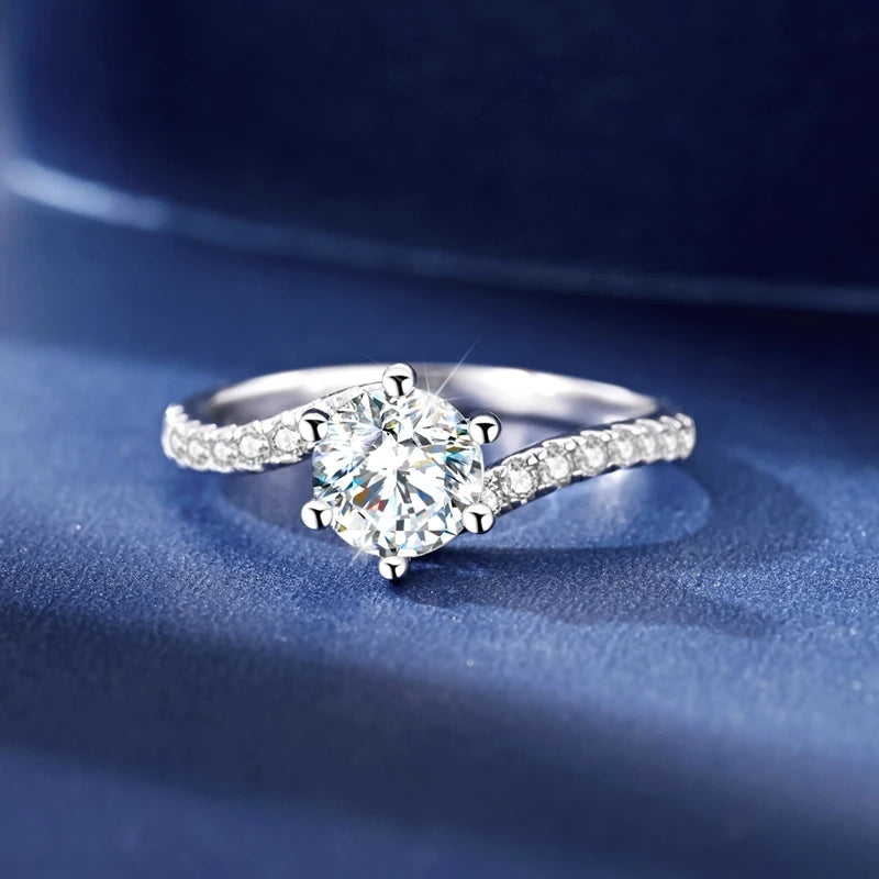 Moissanite Ring Real 925 Sterling Silver Simple Sparkling Shiny Oval Stone Ring For Women Engagement Wedding Luxury Fine Jewelry - Uknowucme