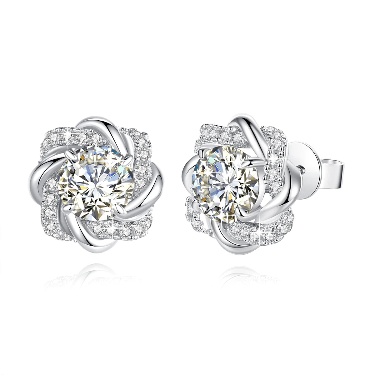 Moissanite Earrings With Certificate 2 Carat Rose Gold Luxury Jewelry For Woman Star Of David Design Trend Gift Female Mossanite - Uknowucme