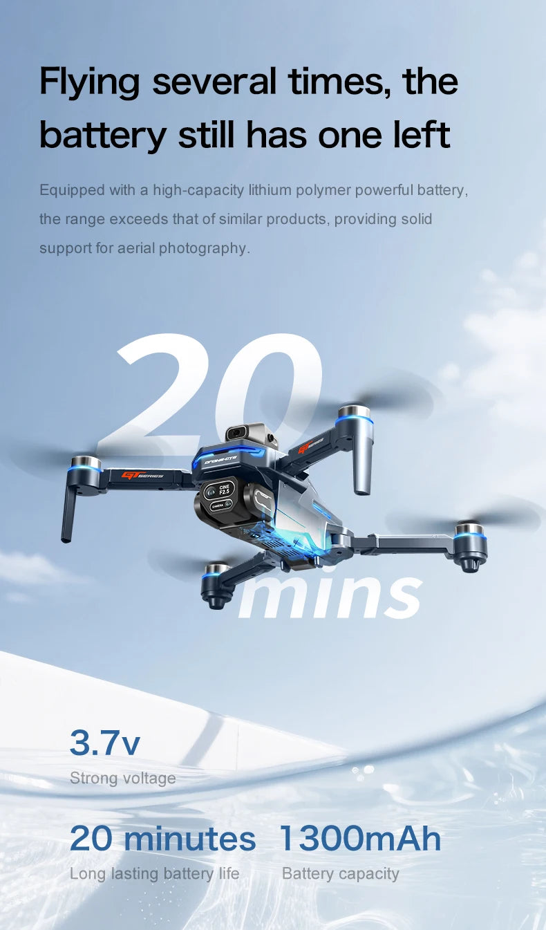 2025 New GT8 Drone GPS 8K Professional HD 360° Dual Cameras 5G WIFI Brushless Motors Obstacle Avoidance Foldable Quadcopter Toys - Uknowucme