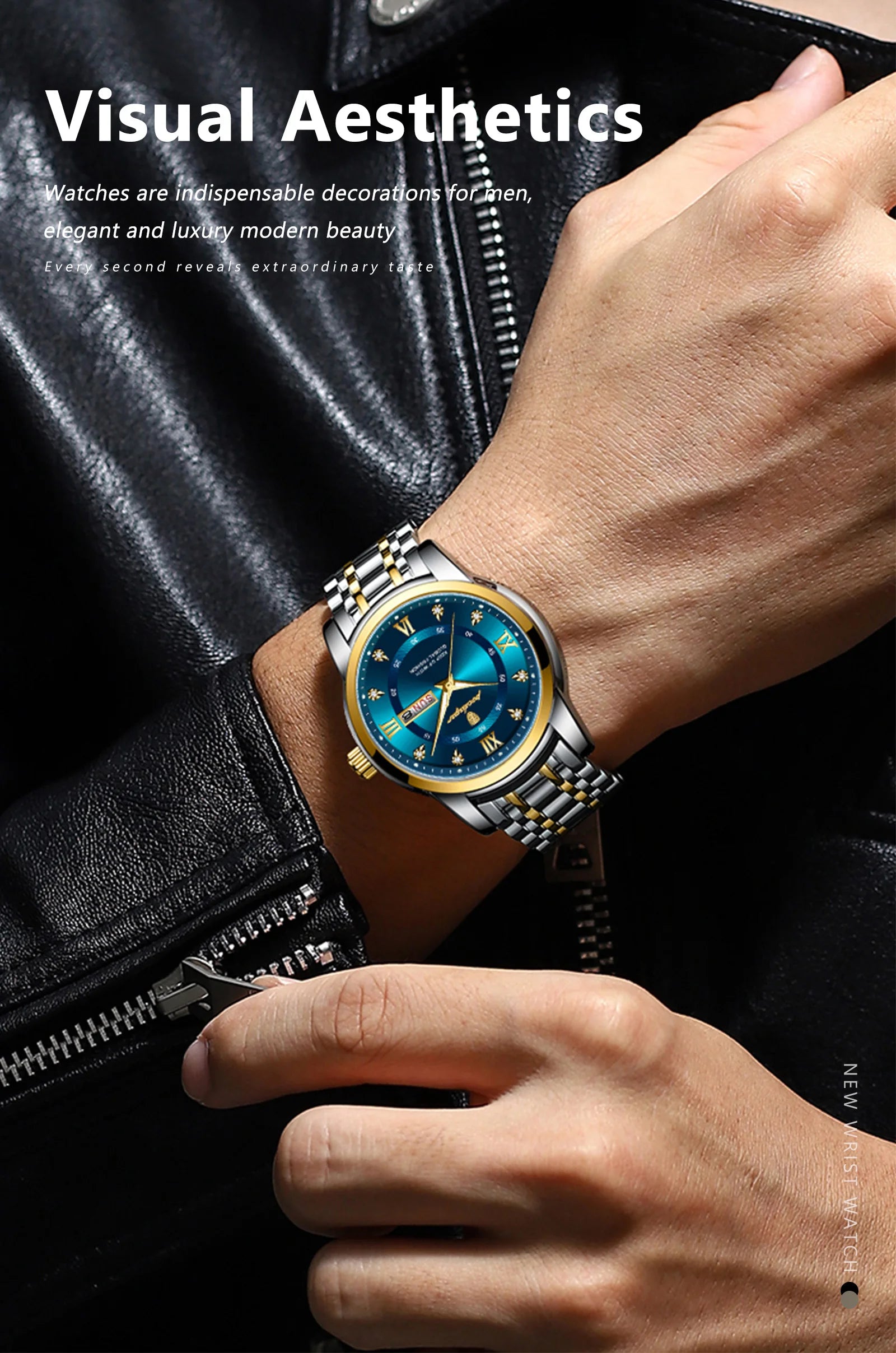 POEDAGAR Luxury Trendy Watch for Men Waterproof Luminous Date Week Man Watch Business Quartz Stainless Steel Men's Watches Reloj - Uknowucme