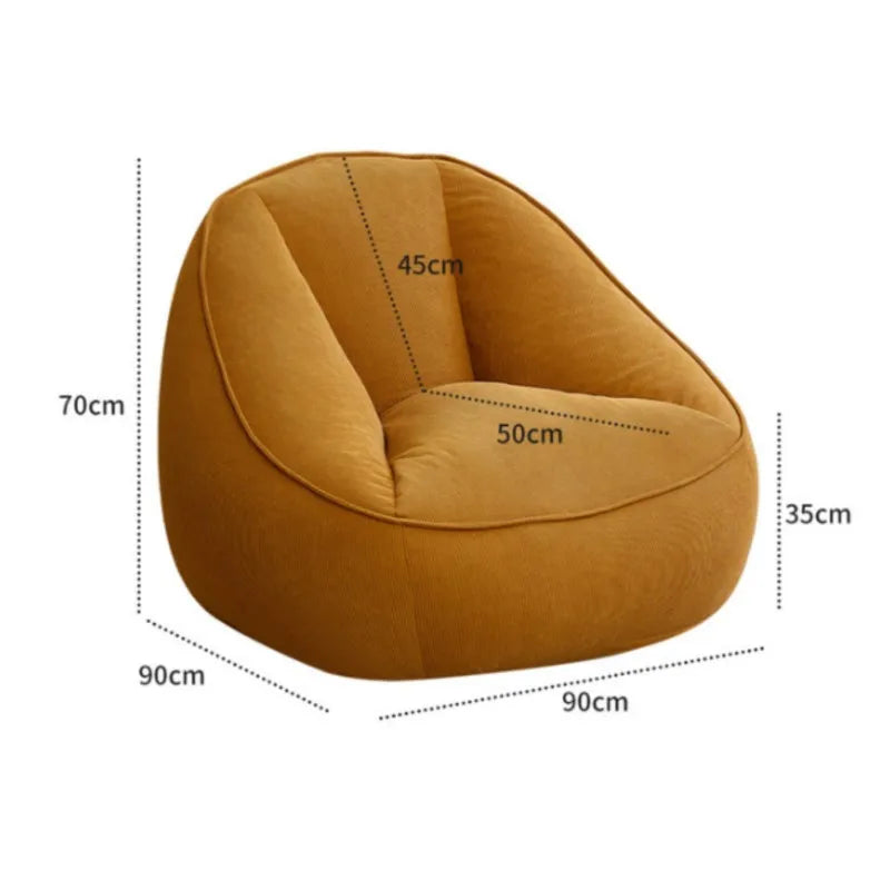 X&D Bean Bag Lazy Corduroy Comfortable Sofa Single Bed Tatami Bedroom Balcony Casual Lightweight Small Sofa Living Room 2024 New - Uknowucme