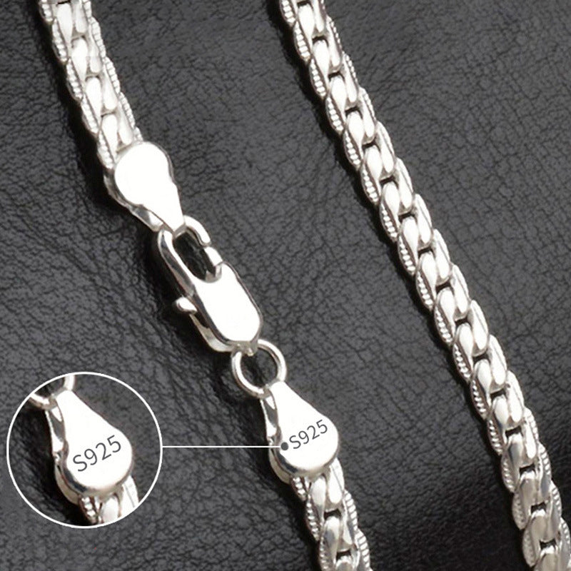 18K Gold/Silver Color 6mm Full Sideways Necklace 8/18/20/24 Inch Chain For Woman Men Fashion Wedding Engagement Jewelry - Uknowucme