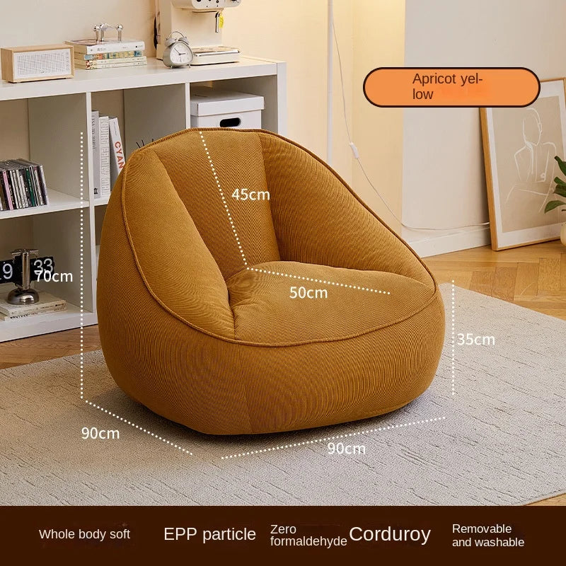 X&D Bean Bag Lazy Corduroy Comfortable Sofa Single Bed Tatami Bedroom Balcony Casual Lightweight Small Sofa Living Room 2024 New - Uknowucme