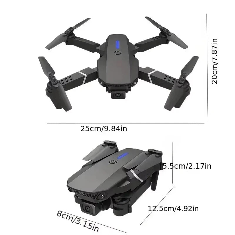 E88 Drone Toy, Dual Camera, One Key Takeoff Remote Control Men'S Gift Indoor and Outdoor, Halloween/Christmas/New Year Gift - Uknowucme