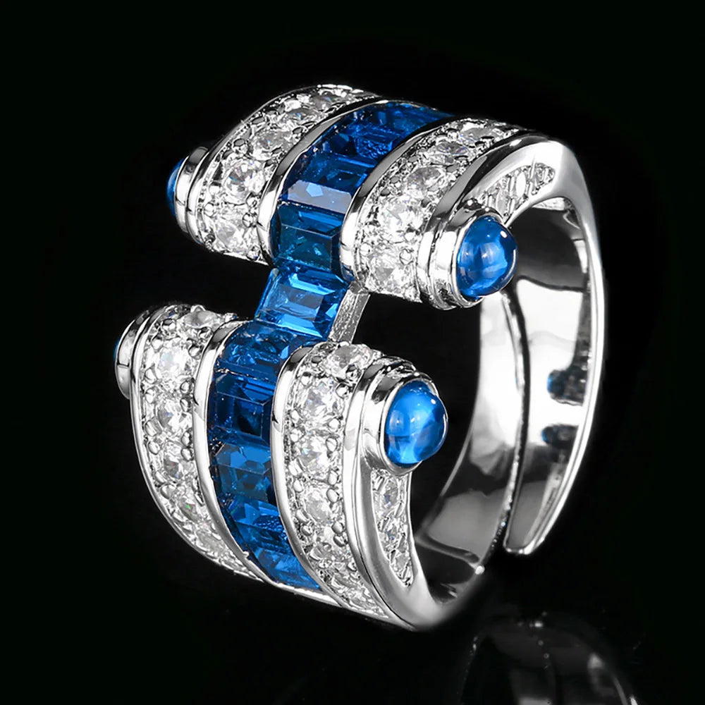 New Retro 3*4MM Ruby Emerald Sapphire Rings Lab Diamond Gemstone Cocktail Party Fine Jewelry Female Anniversary Personality Gift - Uknowucme