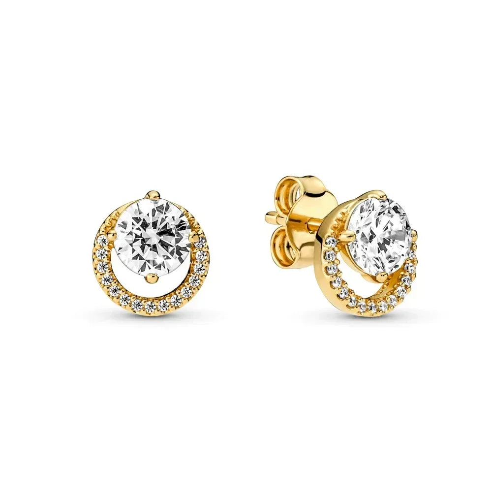 NEW 925 Sterling Silver pretty Mother’s Day Family Always Encircled Hoop Earrings Mum Pavé Heart Rings Fit Women Gifts - Uknowucme