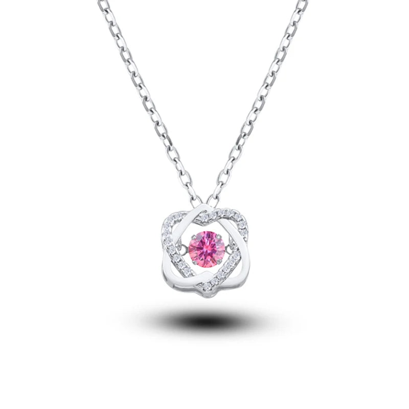 Moissanite Necklace For Women 100% Sterling S925 Silver With White Gold Plated Lab Diamond Jewelry Wedding Pendant with O-chain - Uknowucme