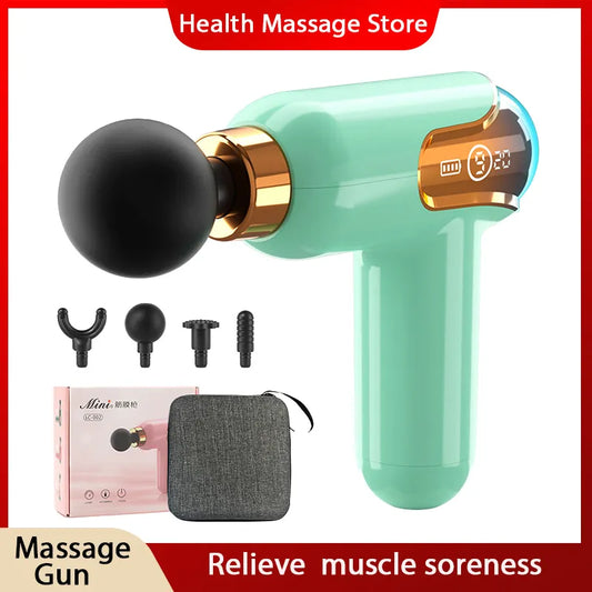 LCD Display Massage Gun Portable Electronic Massager Neck Massage Whole Body Massage Relieve Muscle Soreness Exercise Relaxation