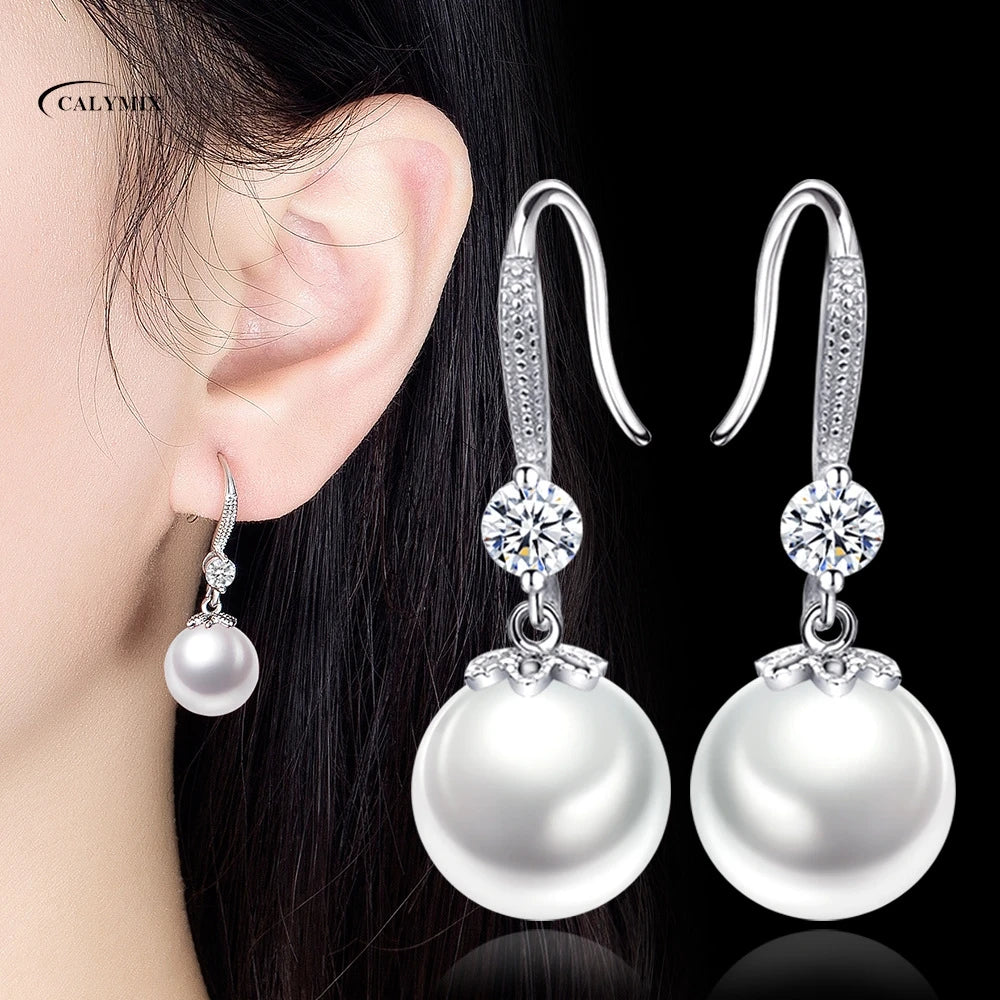 NEW S925 Sterling Silver Color Simple Round Bling CZ Zircon Stone Stud Earrings Fashion Jewelry Korean Earrings for Women Girl - Uknowucme