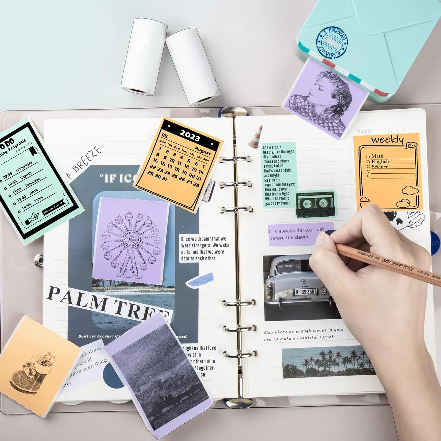 Adhesive Photo Thermal Paper 57mm，Label Sticker Color Photo White Paper For Mini Portable Pocket Mobile Printer - Uknowucme
