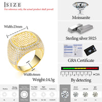 Unisex Classic Moissanite 925 Ring Men Men Hip Hop Jewelry Pave Setting Ring Fashion Rock Gift - Uknowucme