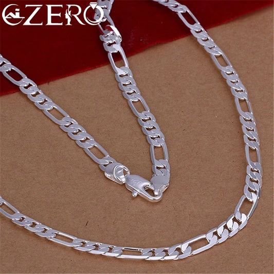 High Quality Unisex 6 mm flat chain 925 Sterling silver Necklace Fashion Jewelry - Uknowucme