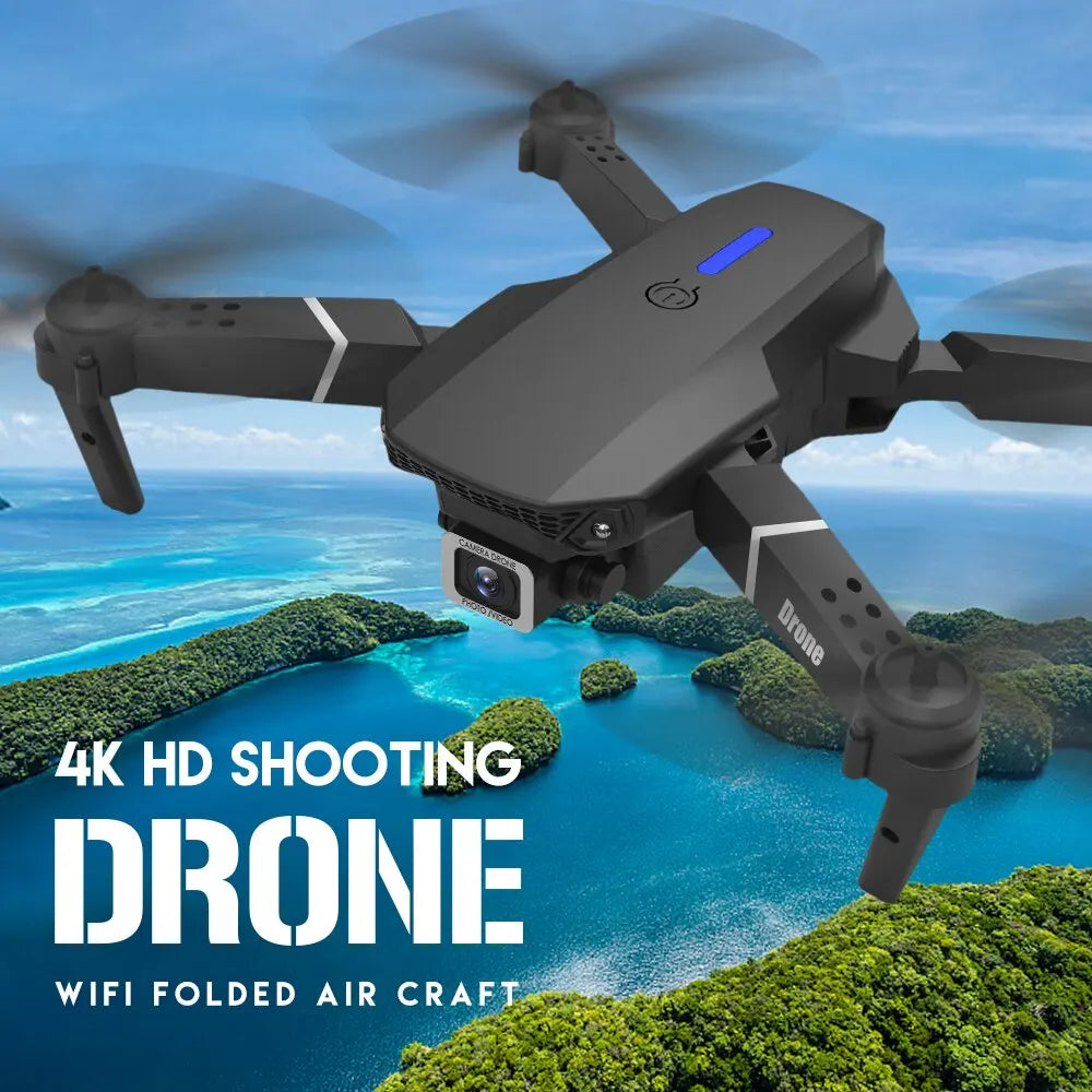 2024 E88Pro RC Drone 4K Professinal With 1080P Wide Angle HD Camera Foldable Helicopter WIFI FPV Height Hold Gift Toy - Uknowucme