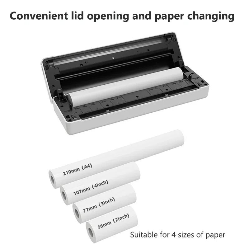 Portable A4 Thermal Printer Bluetooth Photo PDF Excel Word Document Printing Machine Wrong Question Print for Office Home School - Uknowucme