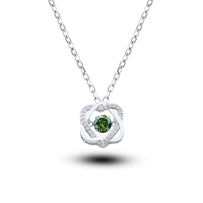 Moissanite Necklace For Women 100% Sterling S925 Silver With White Gold Plated Lab Diamond Jewelry Wedding Pendant with O-chain - Uknowucme