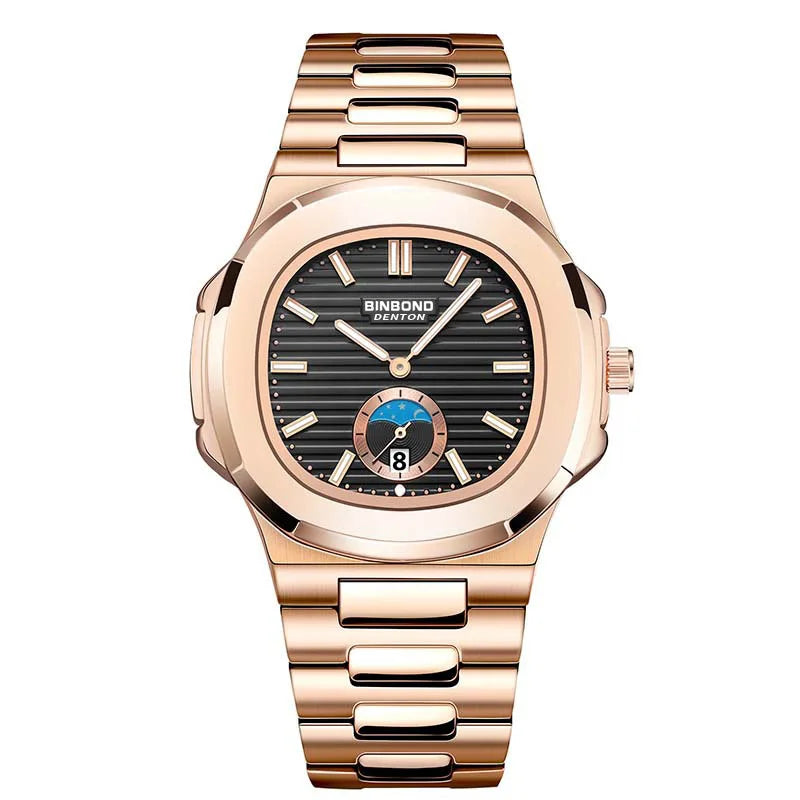 BINBOND Luxury Men Wristwatch Business Waterproof Luminous Date Man Watch Stainless Steel Men's Quartz Watches Relogio Masculino - Uknowucme