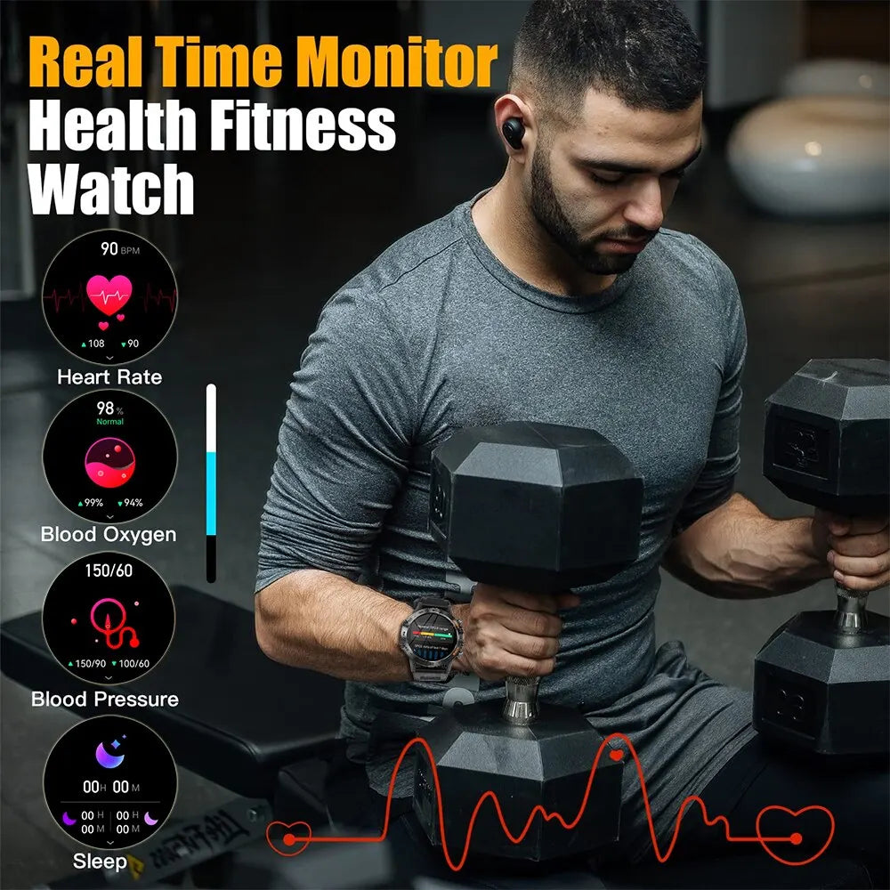 MELANDA Steel 1.39" Bluetooth Call Smart Watch Men Sports Fitness Tracker Watches IP68 Waterproof Smartwatch for Android IOS K52 - Uknowucme