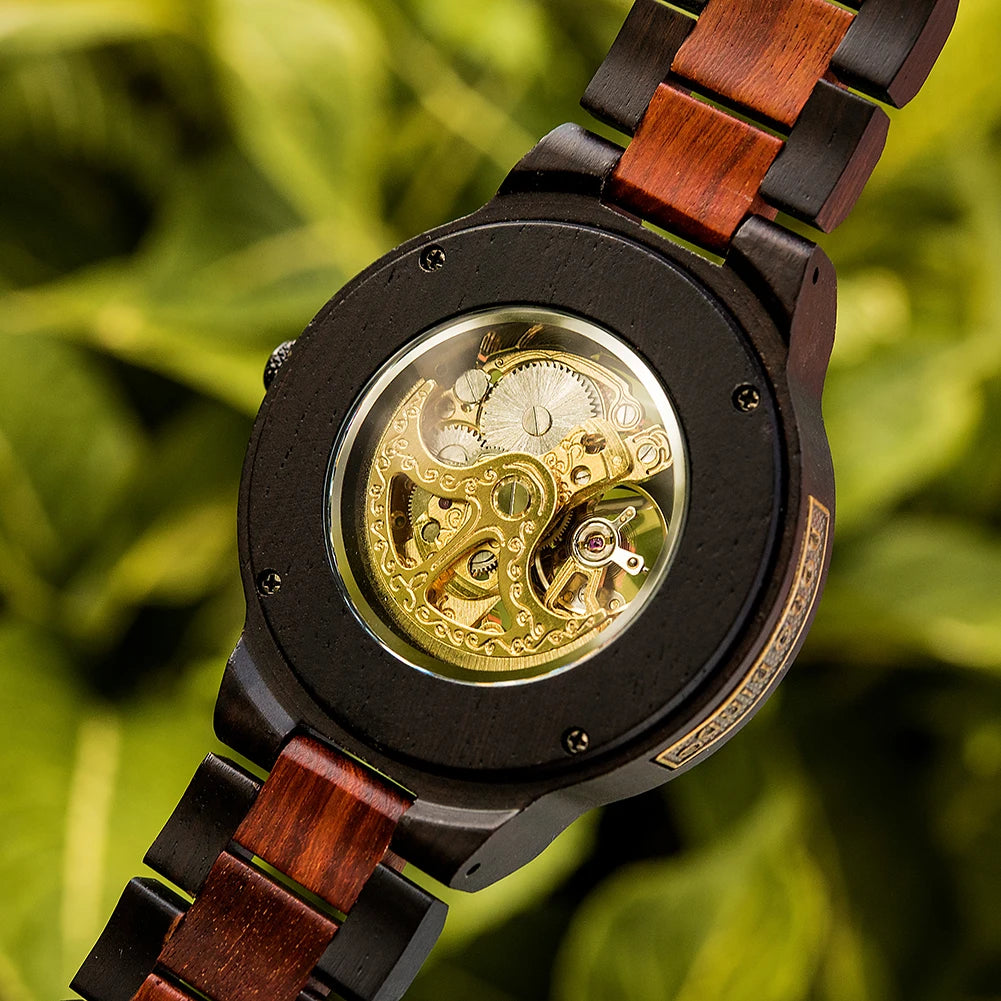 Personalized Watch Men BOBO BIRD Wood Automatic Watches Relogio Masculino Custom Anniversary Gifts for Him Free Engraving - Uknowucme