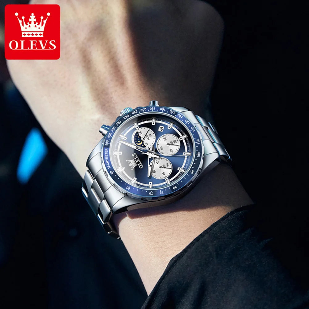 OLEVS Original Brand Men's Watches High Quality Stainless steel Waterproof Luminous Sports Date Watch for Man Reloj Hombre - Uknowucme